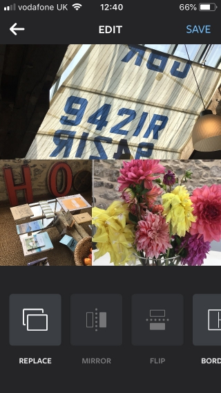 A screenshot of three images in Instagram's Layout application.
