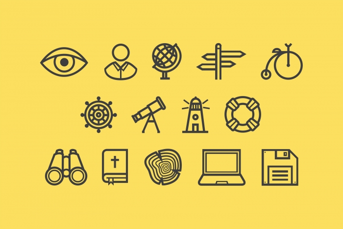 A selection of illustrated icons by Nixon Design for the Cornwall For Ever! website.