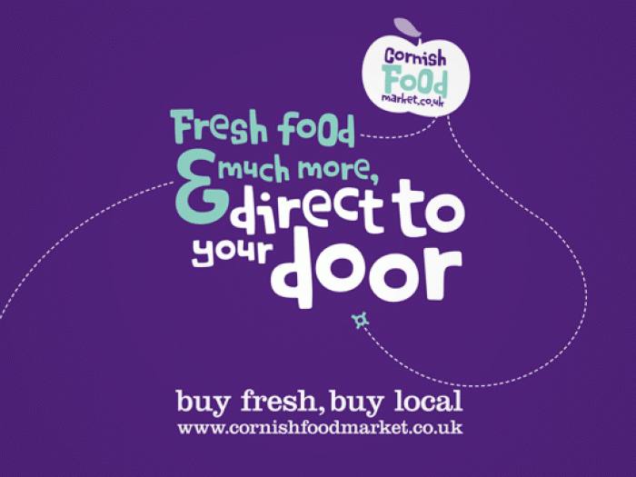 A poster reading 'Fresh food and so much more direct to your door.'