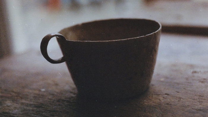 A pot in a maker's workshop
